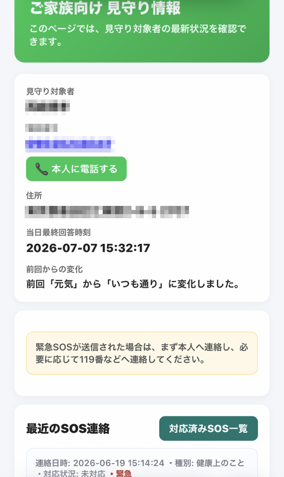 見守り情報の概要